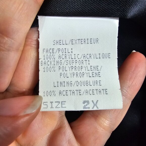 Vintage Monterey Fashions Full Length Faux Fur Coat 2X Black Mobwife Made in USA - Picture 9 of 13